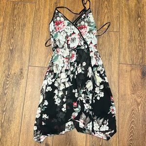 BOG Collective XS black flower mini dress